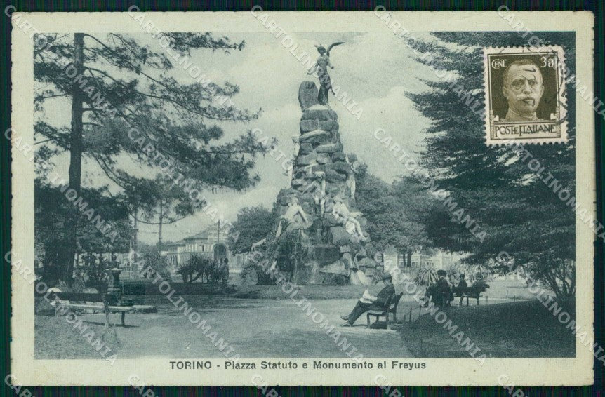 Torino Città Piazza Statuto Monumento Frejus cartolina MZ5889 – fronte