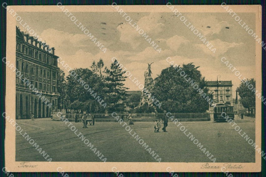 Torino Città Piazza Statuto Monumento Frejus Tram cartolina MZ5890 – fronte