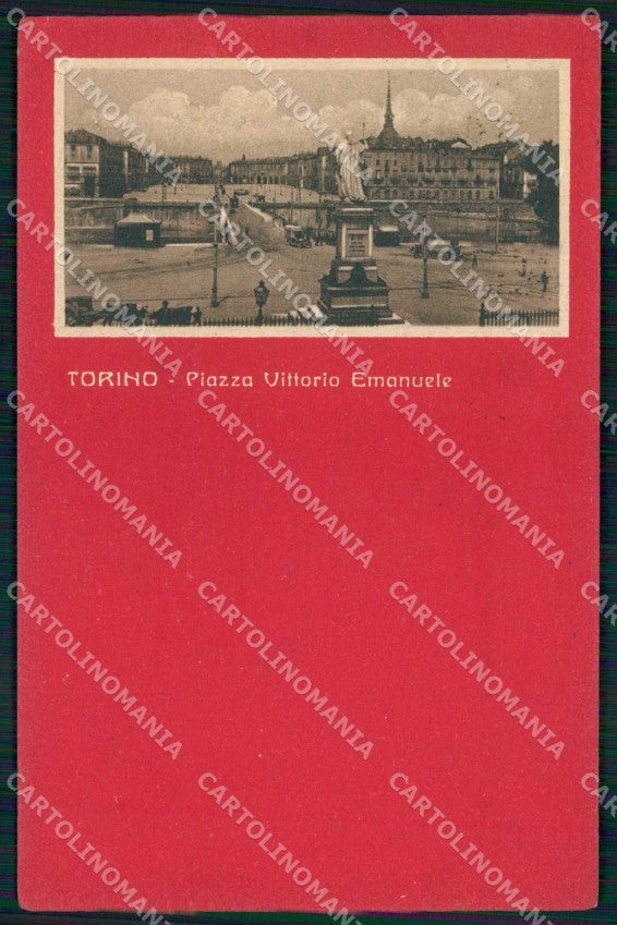 Torino Città Piazza Vittorio Emanuele Tram PIEGHINA cartolina MZ5896 – fronte
