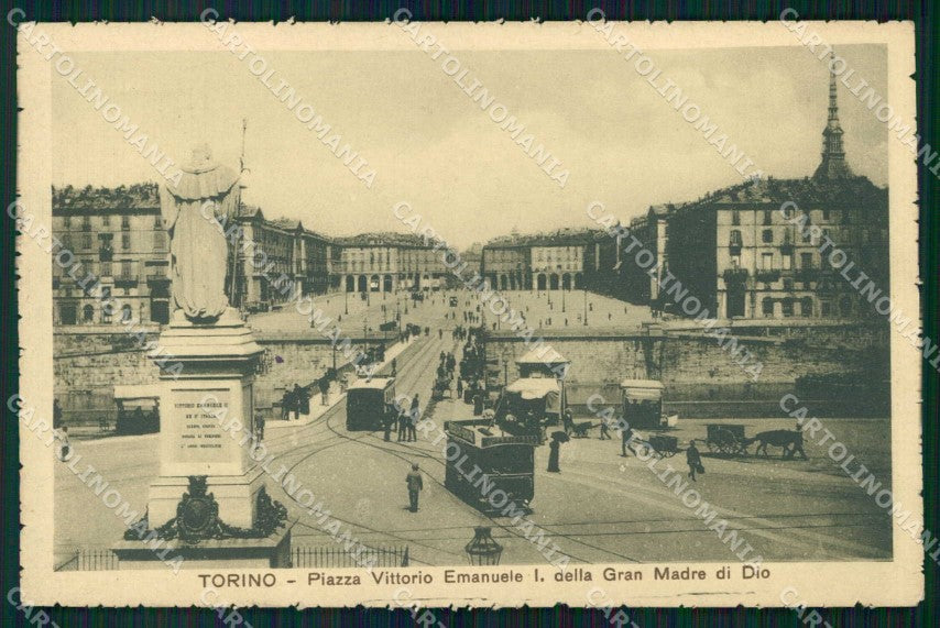 Torino Città Piazza Vittorio Emanuele I Tram cartolina MZ5903 – fronte