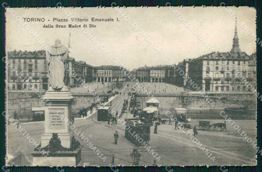 Torino Città Piazza Vittorio Emanuele I Tram cartolina MZ5920 – fronte