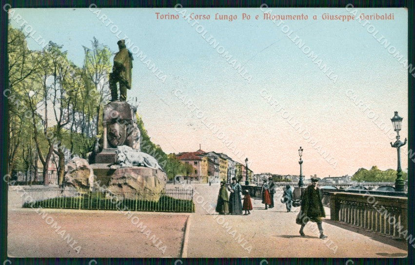 Torino Città Corso Lungo Po Monumento Giuseppe Garibaldi cartolina MZ5924 – fronte