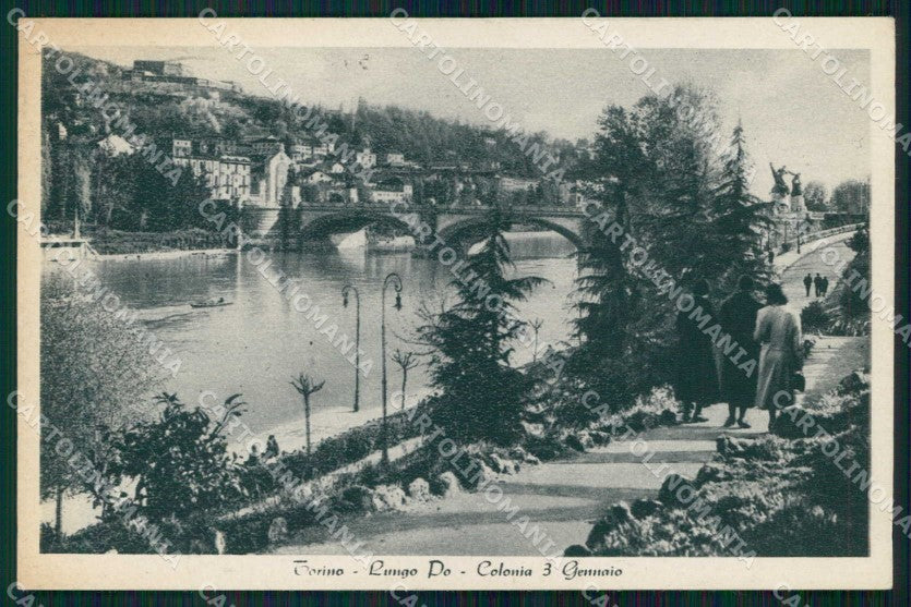 Torino Città Lungo Po Colonia Tre Gennaio cartolina MZ5927 – fronte