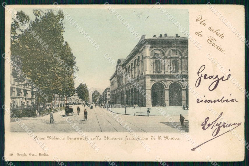 Torino Città Saluto da Corso Vittorio Emanuele cartolina MZ5931 – fronte