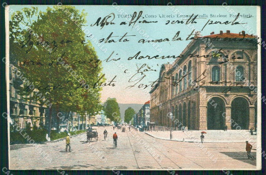 Torino Città Corso Vittorio Emanuele Stazione Ferroviaria cartolina MZ5932 – fronte