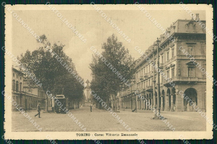 Torino Città Corso Vittorio Emanuele Tram cartolina MZ5947 – fronte