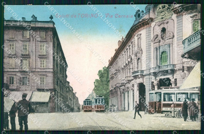 Torino Città Saluti da Via Cernaia Tram cartolina MZ5958 – fronte