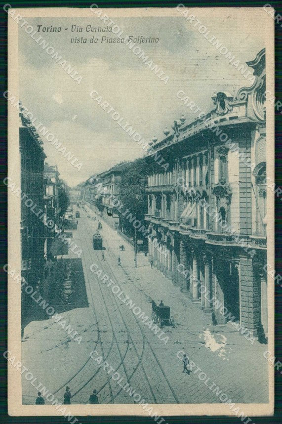 Torino Città Via Cernaia da Piazza Solferino Tram ABRASA cartolina MZ5961 – fronte