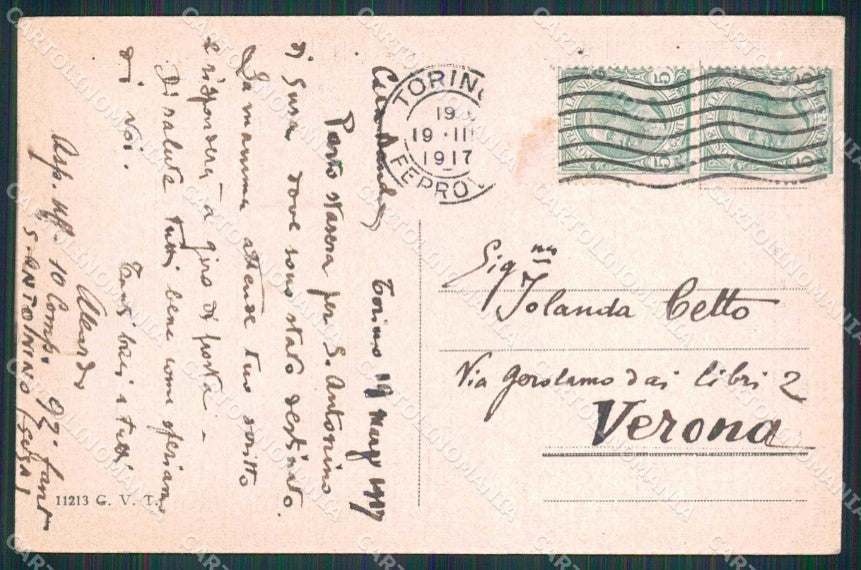 Torino Città Via Cernaia da Piazza Solferino Tram ABRASA cartolina MZ5961 – retro