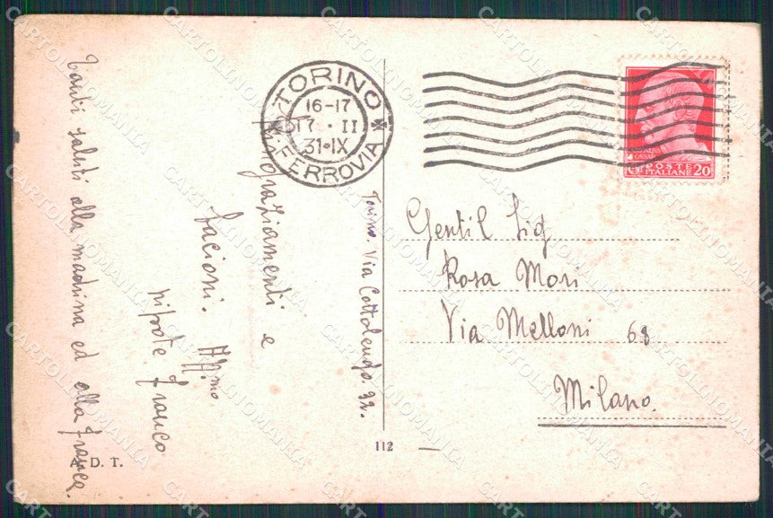 Torino Città Via Cernaia Tram cartolina MZ5963 – retro