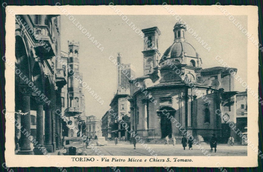 Torino Città Via Pietro Micca Chiesa San Tommaso STRAPPINO cartolina MZ5973 – fronte