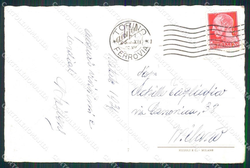Torino Città Via Pietro Micca Tram cartolina MZ5976 – retro
