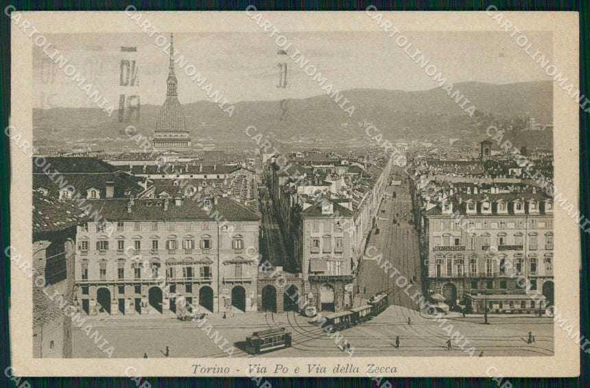 Torino Città Via Po Tram Via della Zecca Brunner 12449 cartolina MZ5996 – fronte