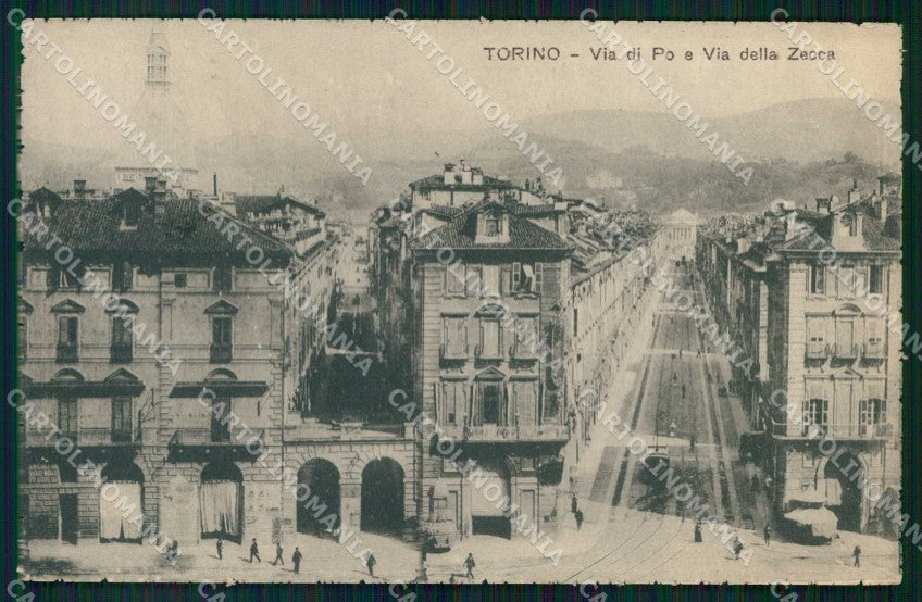 Torino Città Via Po Tram Via della Zecca cartolina MZ5997 – fronte