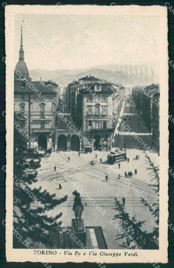 Torino Città Via Po Tram Via Giuseppe Verdi cartolina MZ6004 – fronte