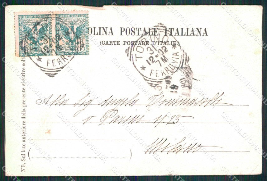 Torino Città Via Po Tram Via della Zecca cartolina MZ6008 – retro