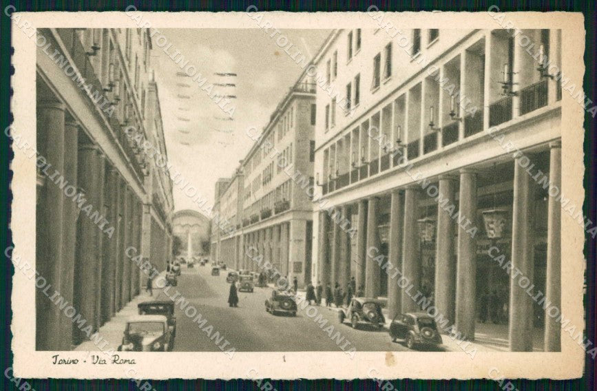 Torino Città Via Roma Automobili cartolina MZ6021 – fronte