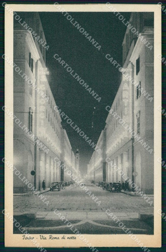 Torino Città Via Roma di Notte cartolina MZ6022 – fronte