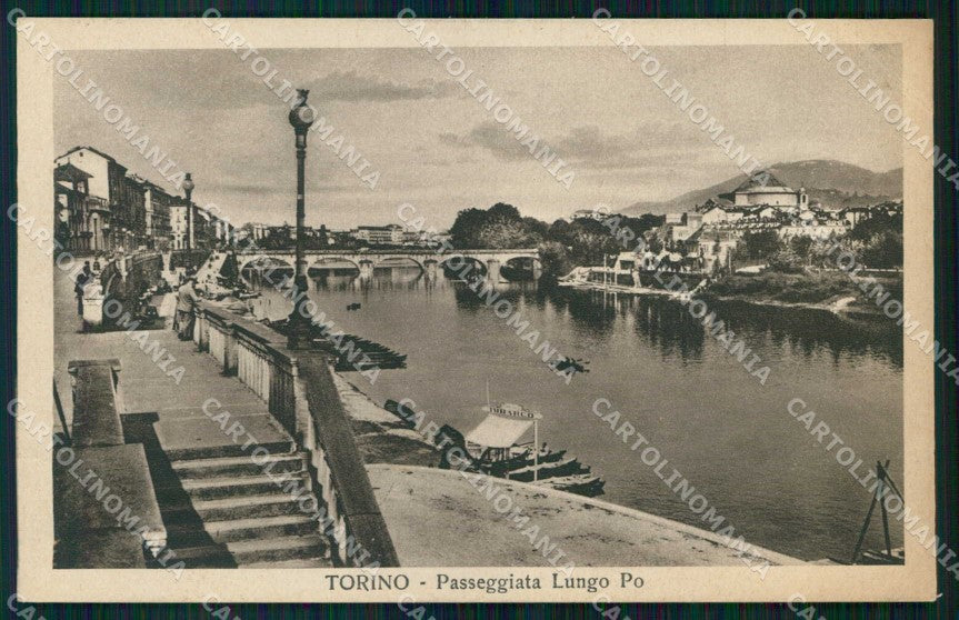 Torino Città Passeggiata Lungo Po Imbarco cartolina MZ6026 – fronte