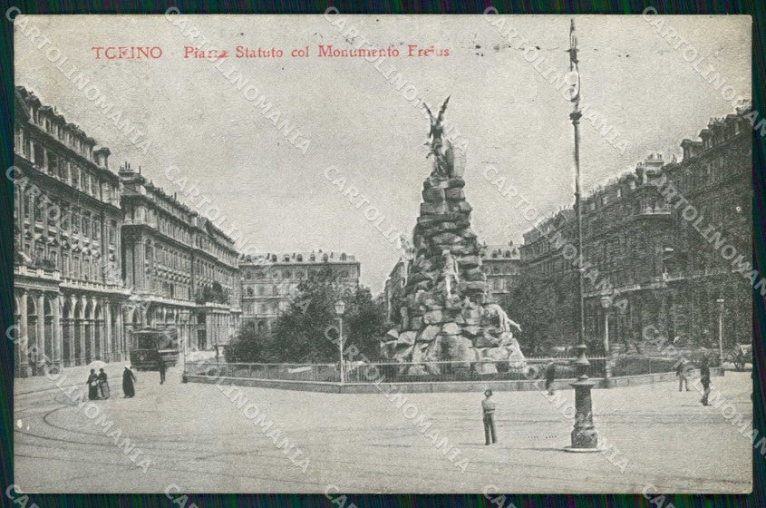 Torino Città Piazza Statuto Tram Monumento Frejus cartolina MZ6053 – fronte