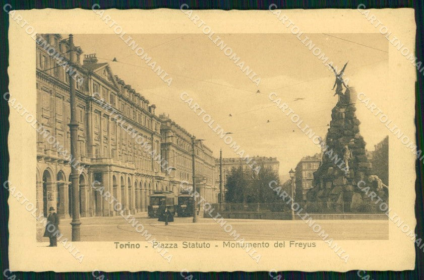 Torino Città Piazza Statuto Tram Monumento Frejus cartolina MZ6054 – fronte