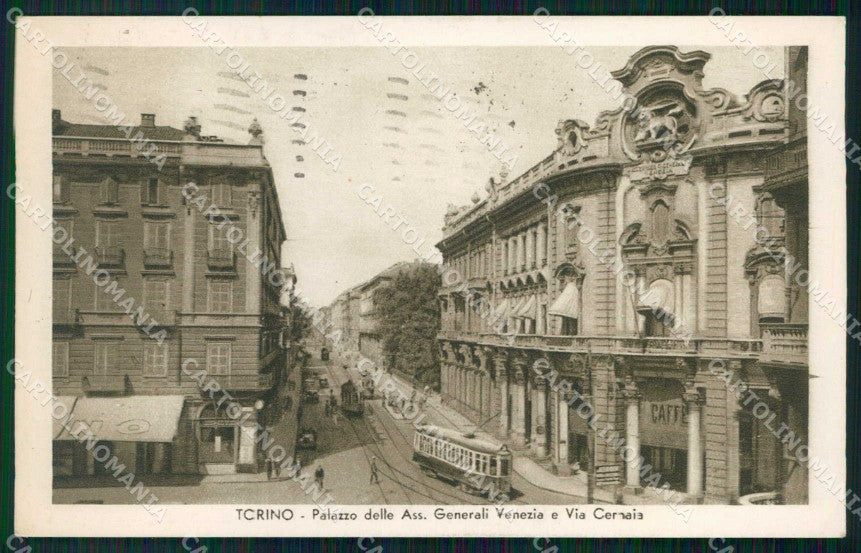 Torino Città Palazzo AssicurazioniVia Cernaia Tram cartolina MZ6058 – fronte