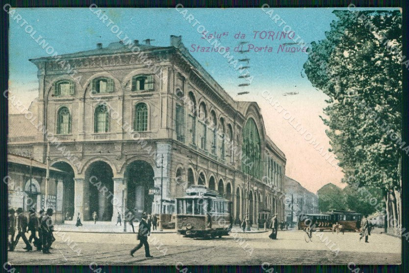 Torino Città Saluti da Stazione di Porta Nuova Tram cartolina MZ6069 – fronte