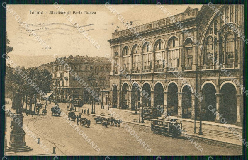 Torino Città Stazione Porta Nuova Tram ABRASA cartolina MZ6077 – fronte