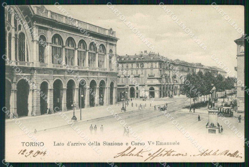 Torino Città Lato Arrivo Stazione Tram Corso Vittorio Emanuele cartolina MZ6081 – fronte