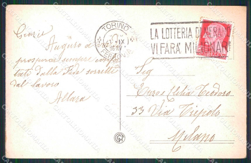 Torino Città Stazione Porta Nuova Tram cartolina MZ6082 – retro