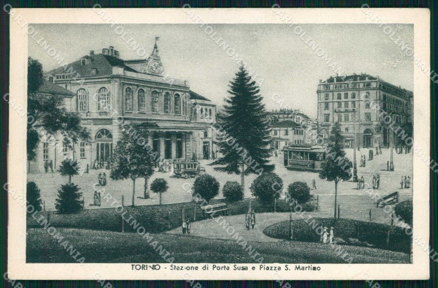 Torino Città Stazione Porta Susa Tram Piazza San Martino cartolina MZ6091 – fronte