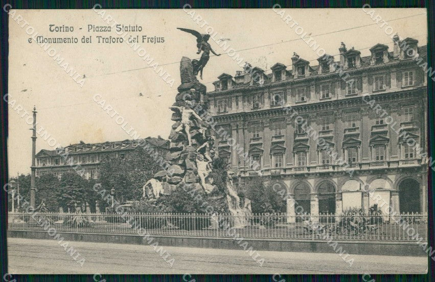 Torino Città Piazza Statuto Monumento Frejus Alterocca 7722 cartolina MZ6101 – fronte