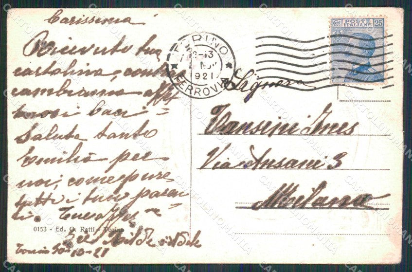 Torino Città Monumento Giuseppe Garibaldi cartolina MZ6102 – retro