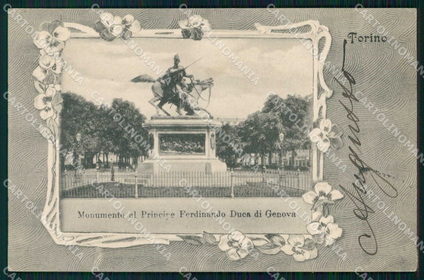Torino Città Monumento Principe Ferdinando Duca di Genova cartolina MZ6109 – fronte