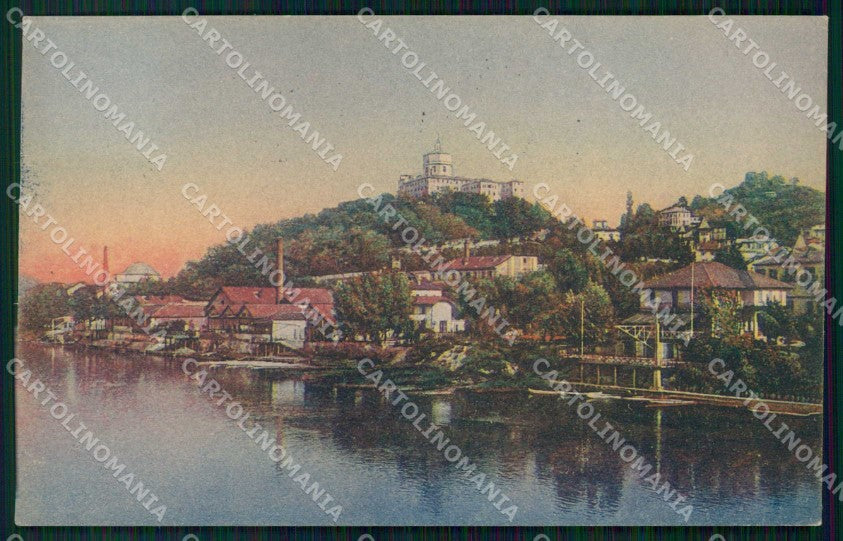 Torino Città Fiume Po Monte dei Cappuccini PIEGA cartolina MZ6111 – fronte