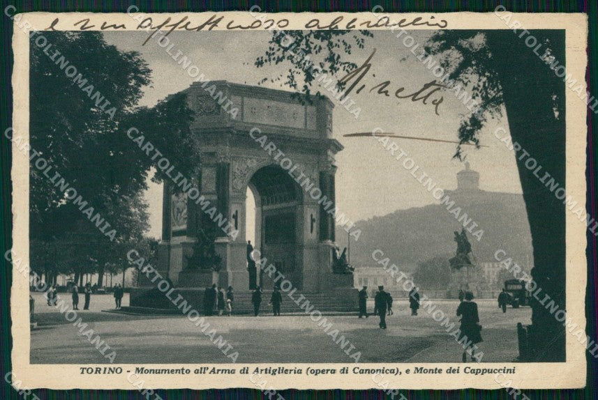 Torino Città Monumento all'Artigliere Fascismo cartolina MZ6119 – fronte