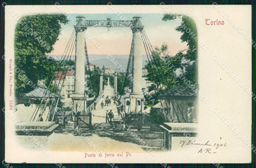 Torino Città Ponte Ferro sul Po Stengel 11491 cartolina MZ6122 – fronte