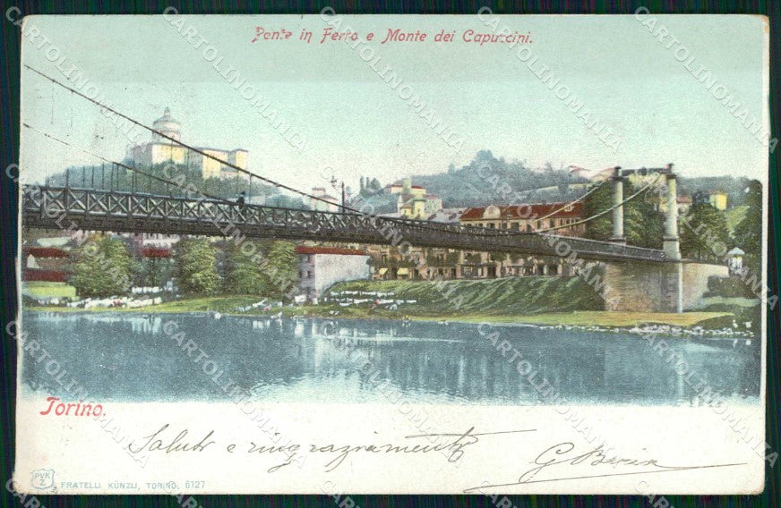 Torino Città Ponte Ferro Monte Cappuccini Kunzli 6127 cartolina MZ6125 – fronte