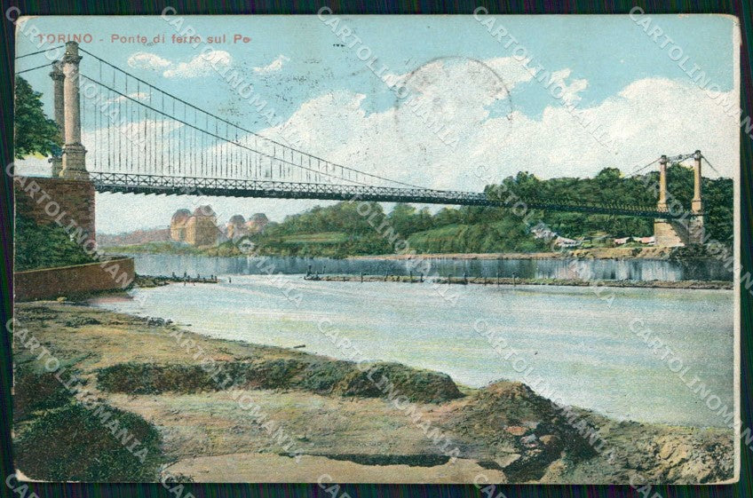 Torino Città Ponte Ferro sul Po cartolina MZ6126 – fronte
