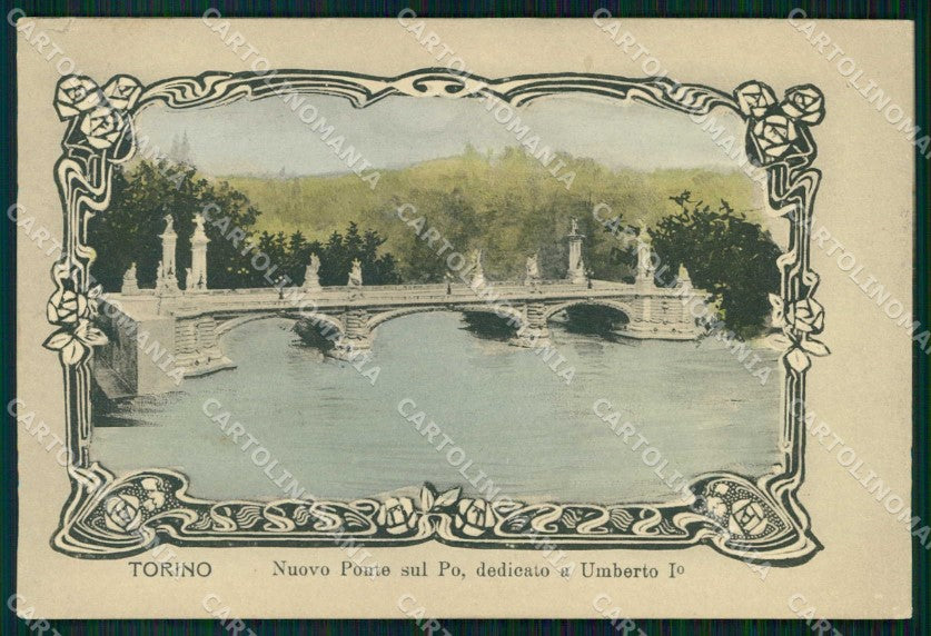Torino Città Nuovo Ponte sul Po Dedicato a Umberto I cartolina MZ6131 – fronte
