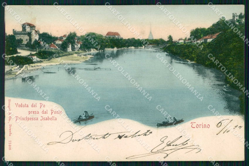 Torino Città Fiume Po Stengel 11408 Barche cartolina MZ6139 – fronte