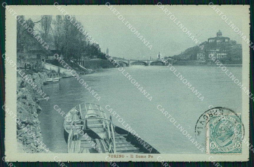 Torino Città Fiume Po Barche cartolina MZ6145 – fronte