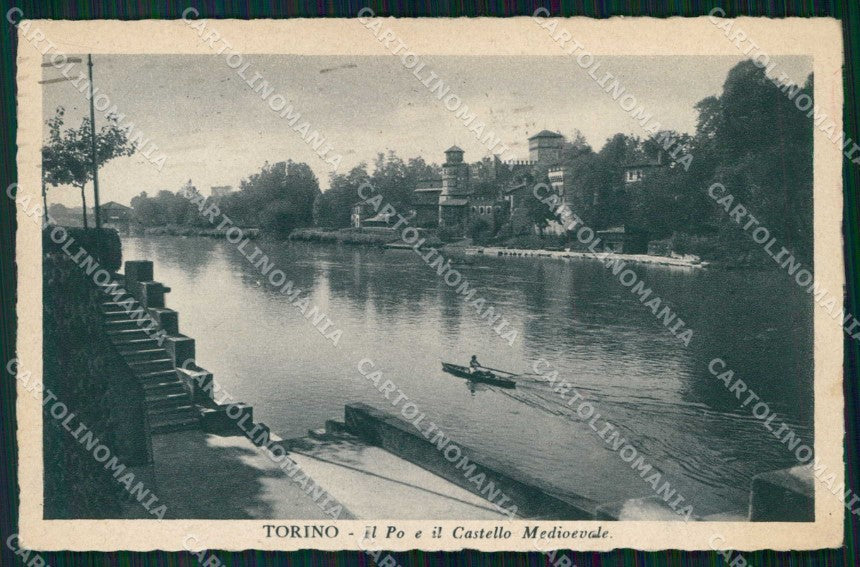 Torino Città Fiume Po Barca Castello Medioevale cartolina MZ6157 – fronte