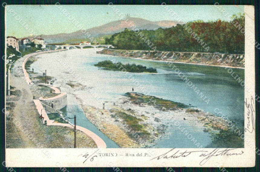 Torino Città Riva del Po PIEGHINA cartolina MZ6161 – fronte