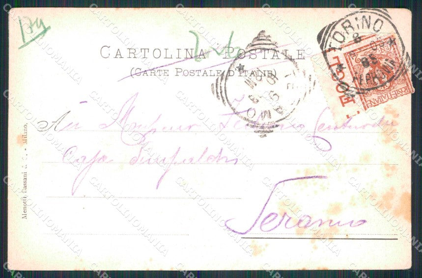 Torino Città Riva del Po Ponte Ferro Monte dei Cappuccini cartolina MZ6163 – retro