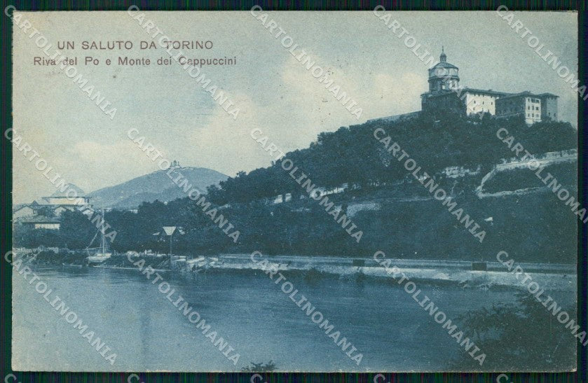 Torino Città Saluto da Riva Po Monte dei Cappuccini cartolina MZ6164 – fronte
