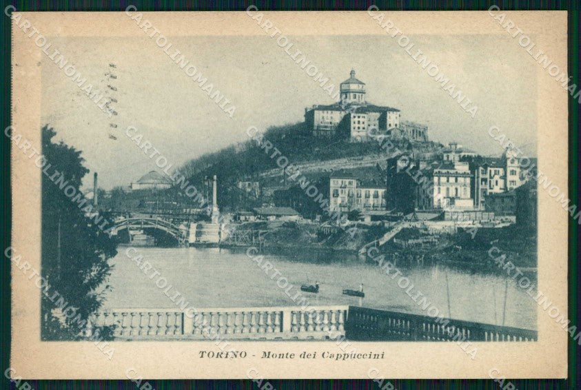 Torino Città Monte dei Cappuccini Fiume Po Barche cartolina MZ6174 – fronte