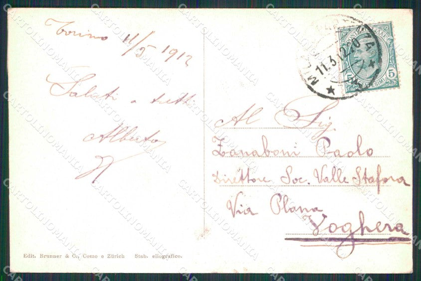 Torino Città Monte Cappuccini Gran Madre di Dio Brunner 4558 cartolina MZ6182 – retro