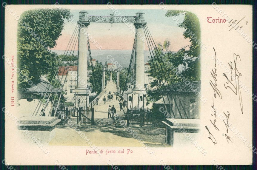 Torino Città Ponte Ferro sul Po Stengel 11491 cartolina MZ6187 – fronte