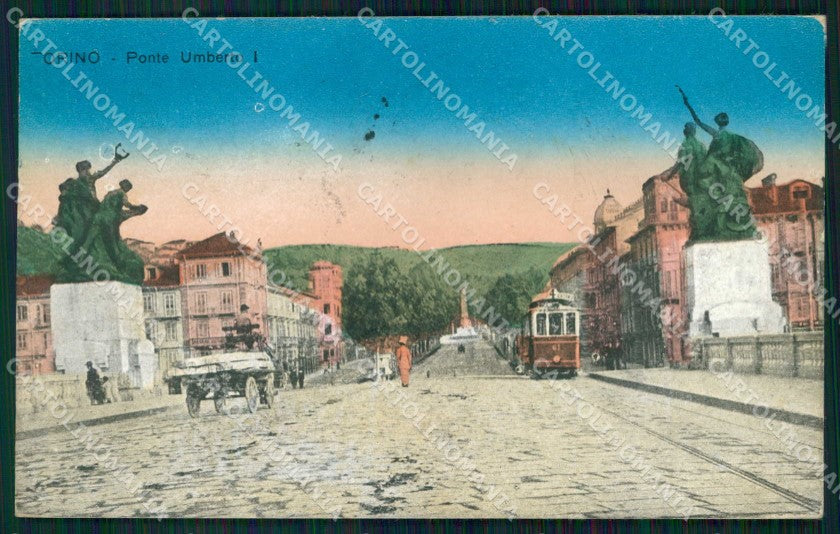 Torino Città Ponte Umberto I Tram cartolina MZ6198 – fronte